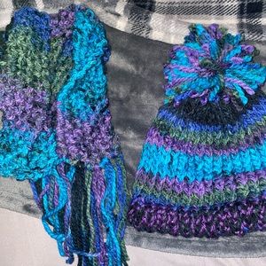Knitted scarf and beanie set